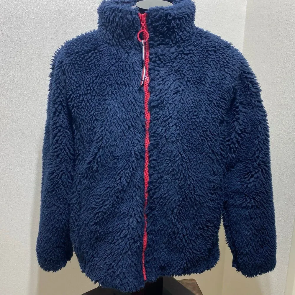 Tommy Hilfiger Women's Big Logo Color-Block Sherpa Full Zip Size Large Jacket - Picture 2 of 10